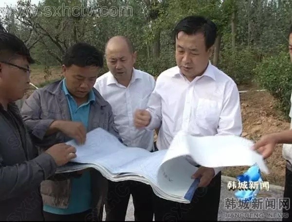 韩城市市委、交通局领导检查绿化公司大韩路绿化工程建设情况